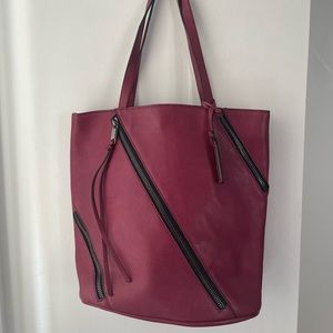 Joe’s Jeans Tote Bag Purse Purple Zipper